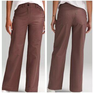 Lululemon City Sleek High Rise Wide Leg Pant 25 5 Pocket Brown Oxid Full Length
